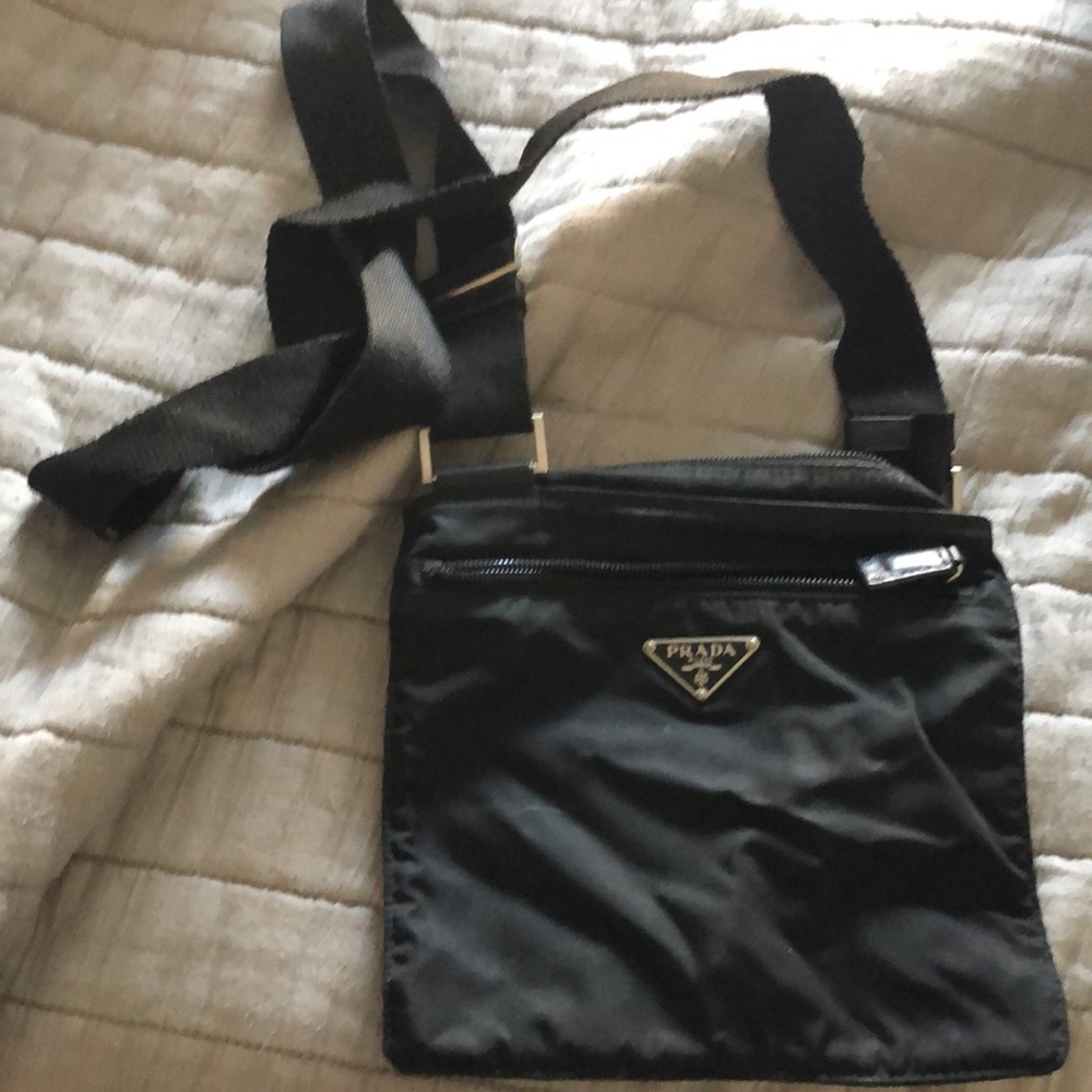 Prada nylon black crossbody purse